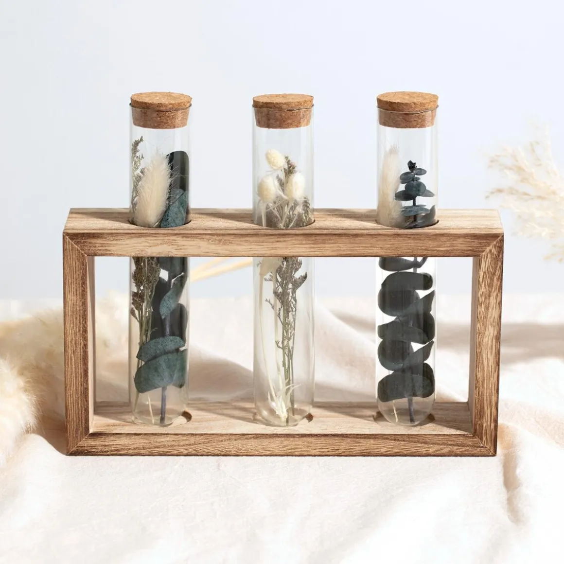 3 tubes fleurs séchées "House"