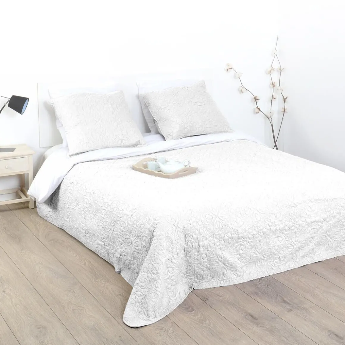 Dessus de lit, 2 taies "Arabesque"