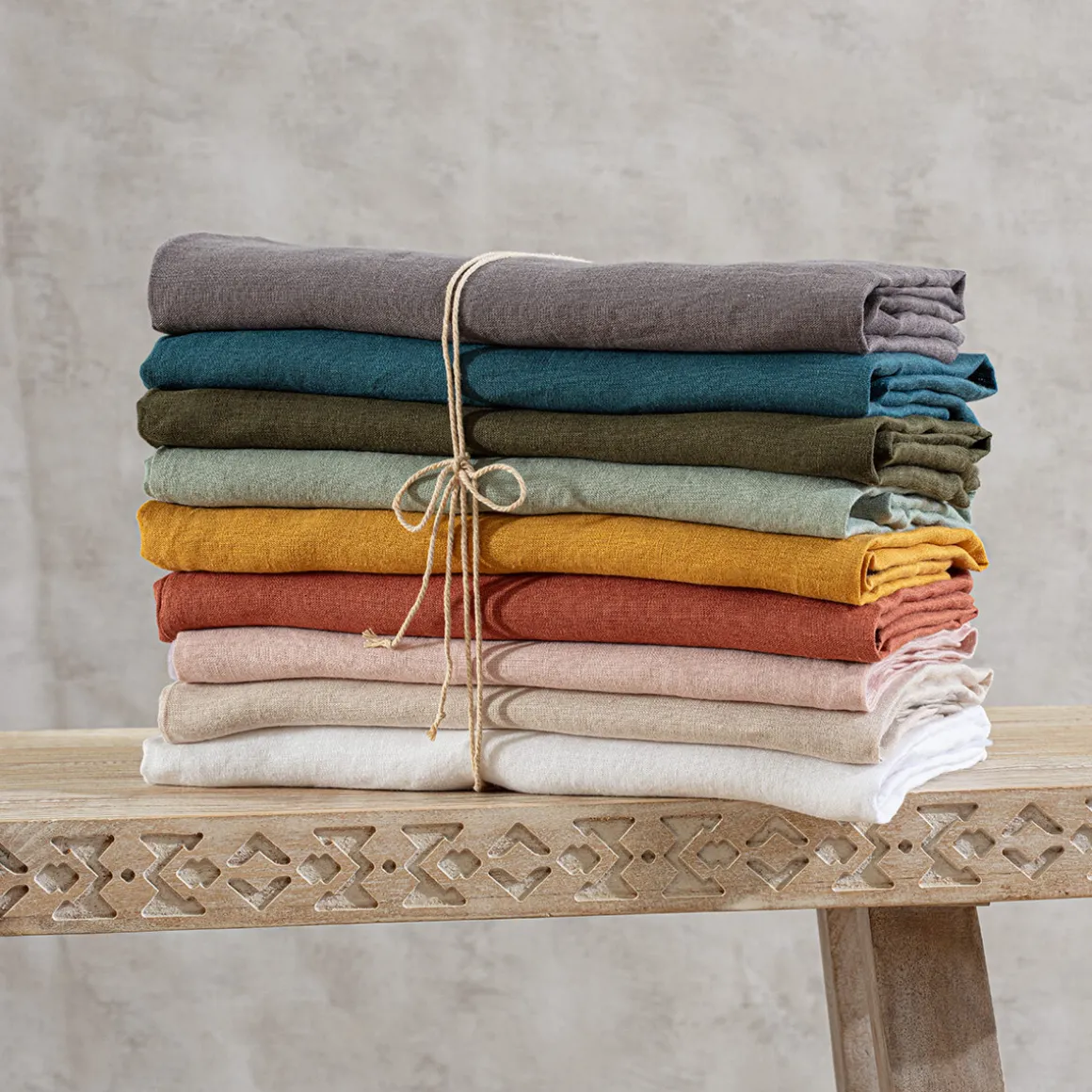 Drap-housse "Linah", lin lavé