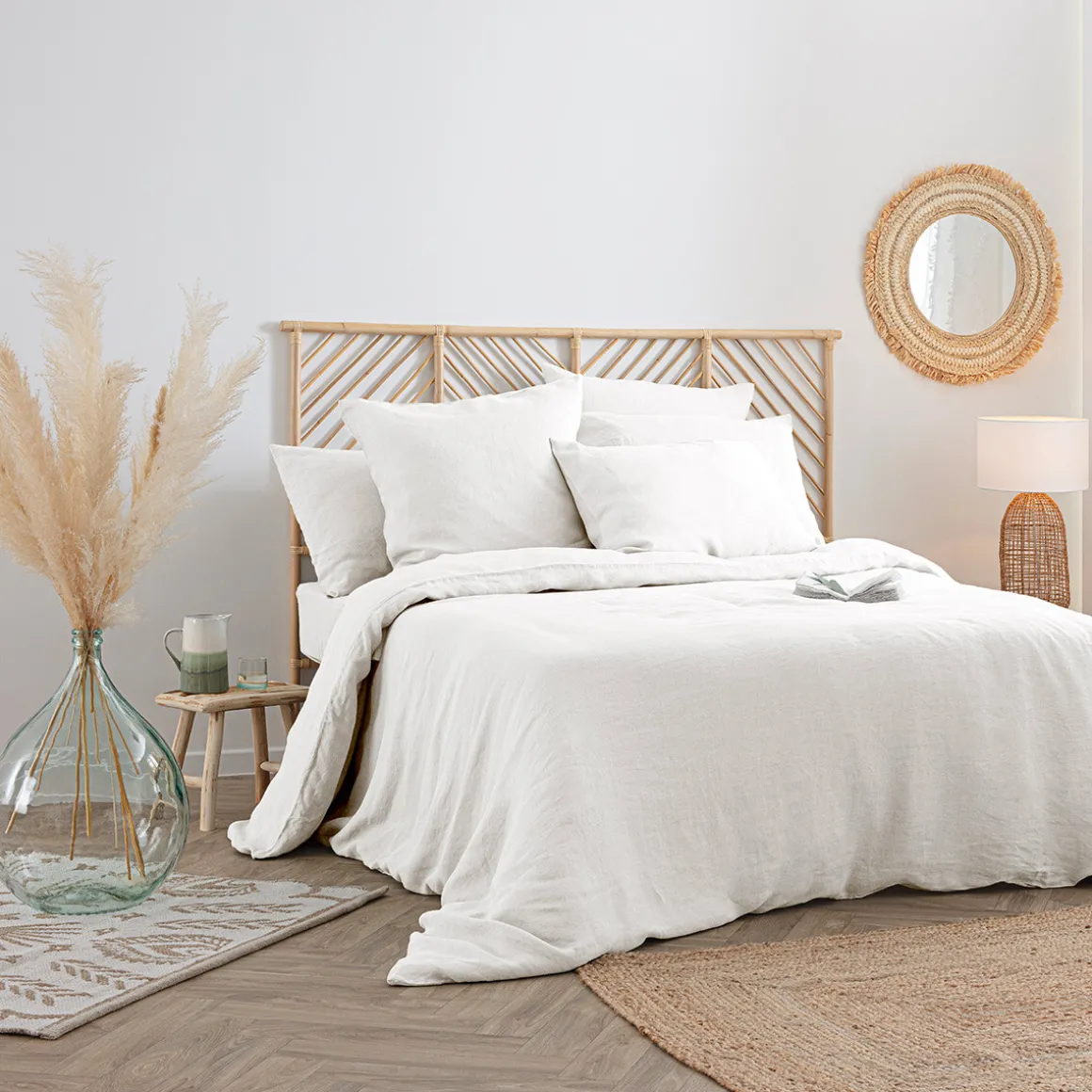 Drap-housse "Linah", lin lavé