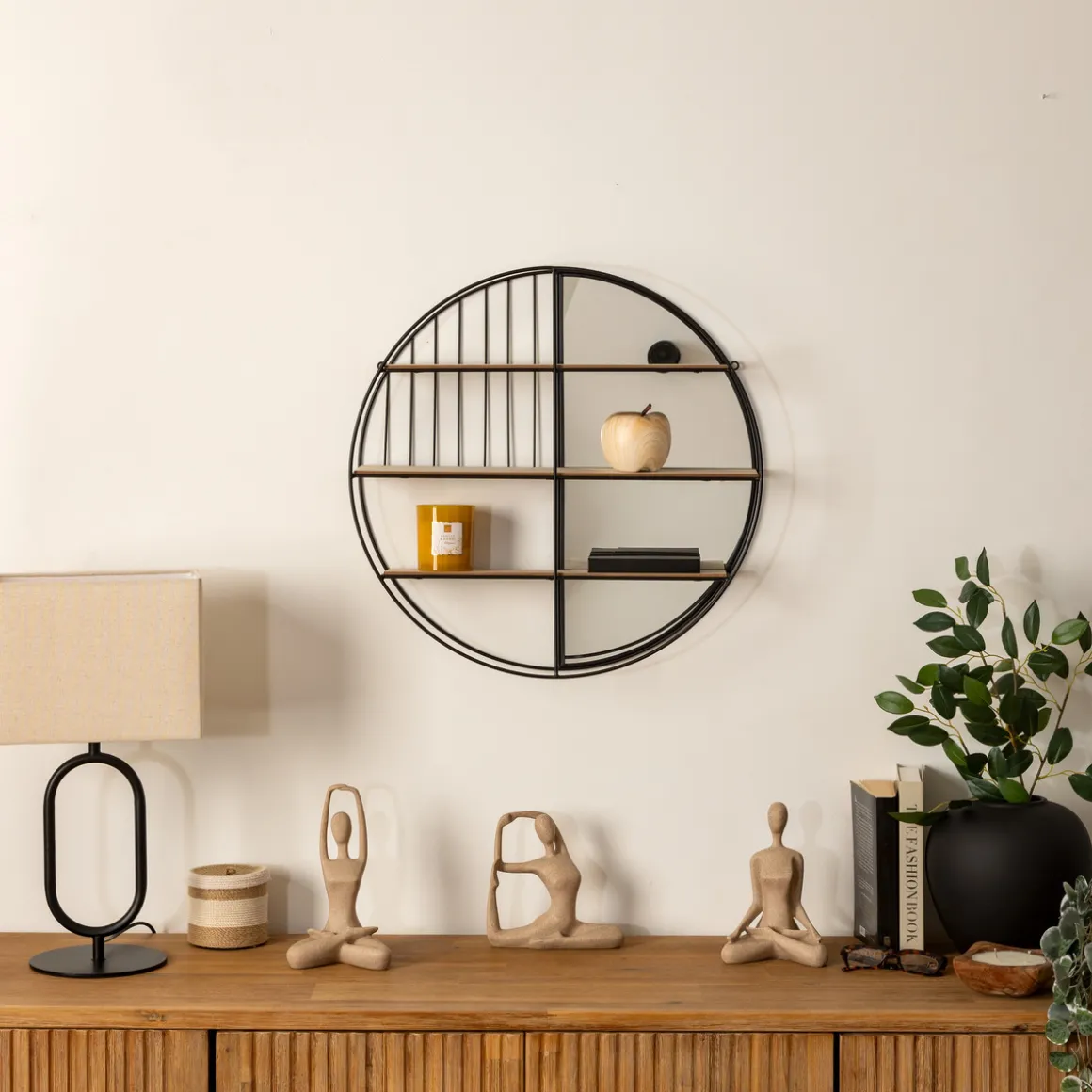 Etagère murale avec miroir "Zina"