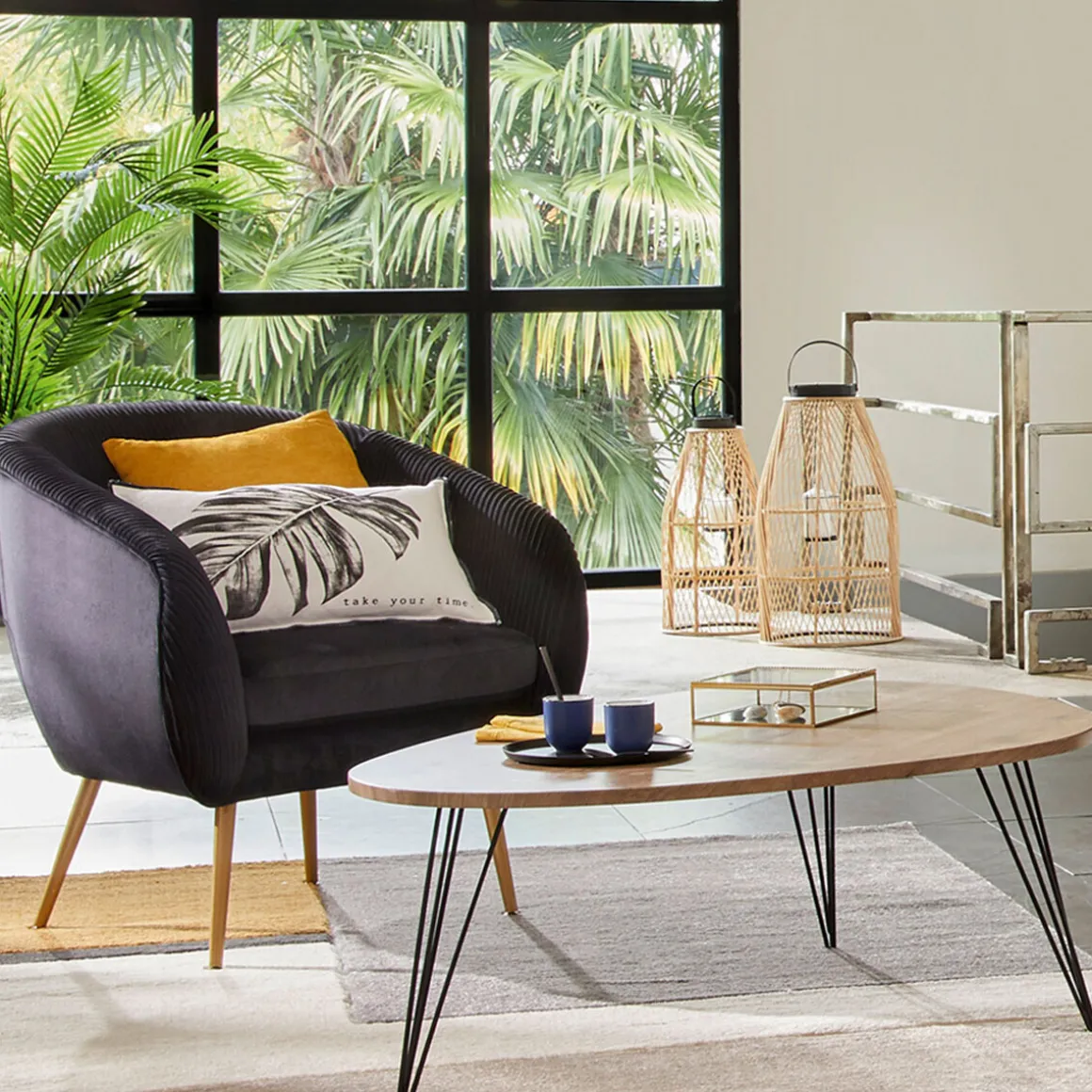 Fauteuil Gris "Solaro"