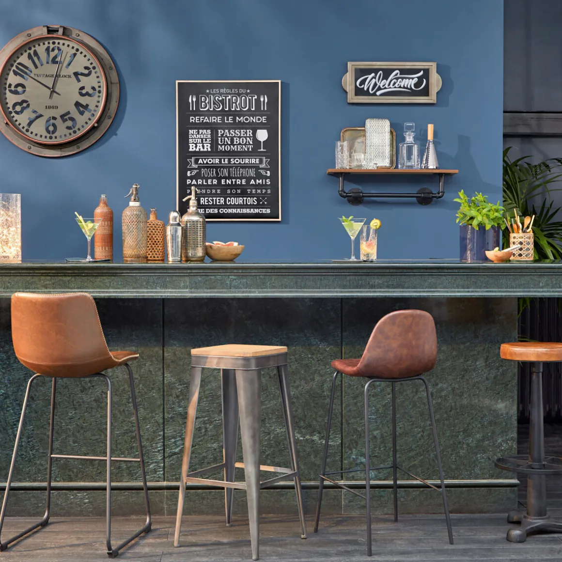 Lot de 2 chaises de bar "Vladi"