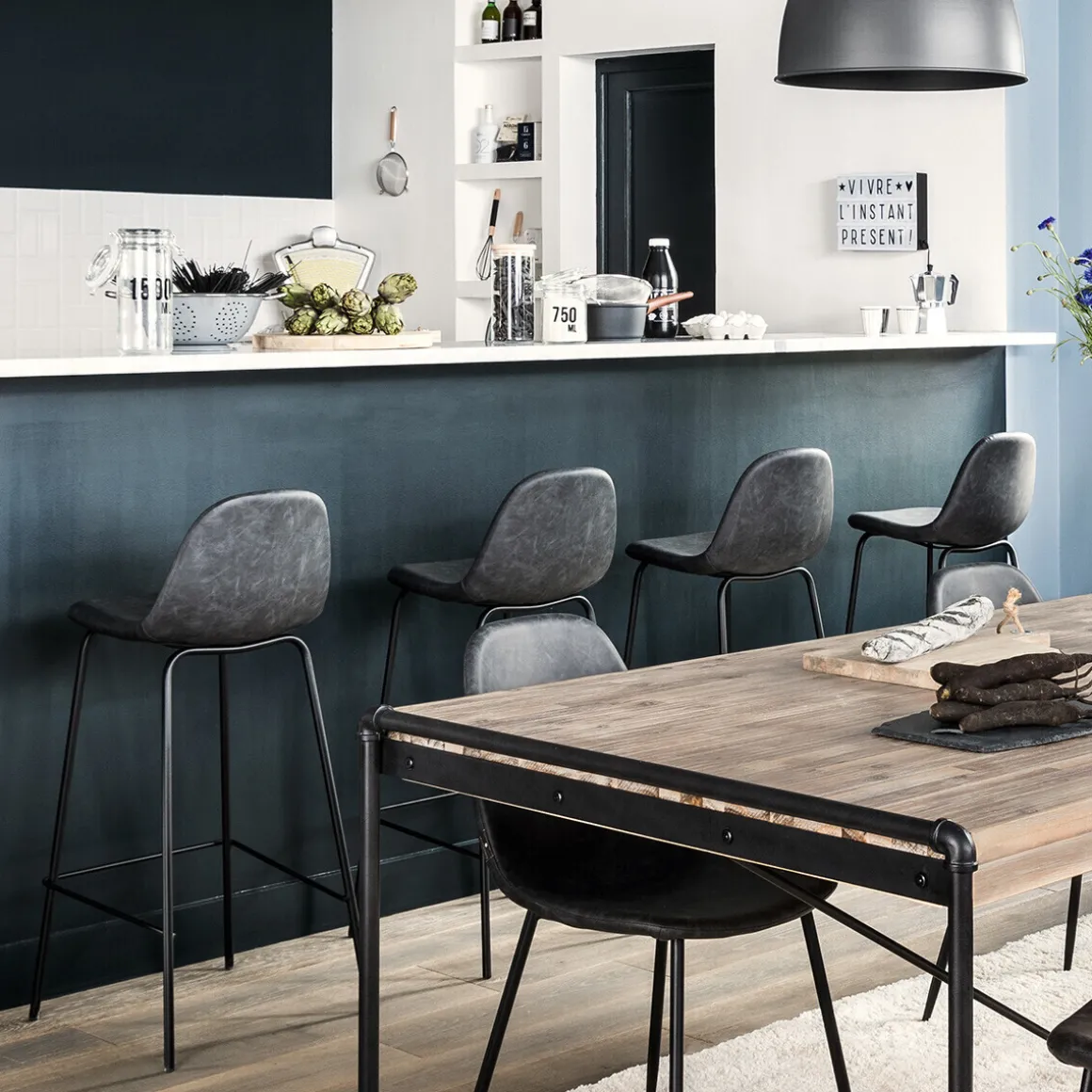 Lot de 2 chaises de bar "Vladi"