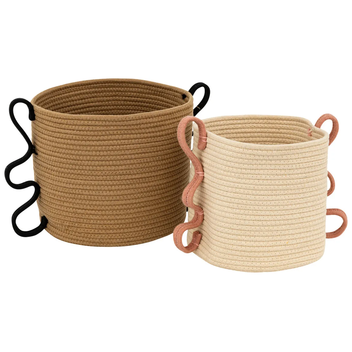 Lot de 2 paniers ronds "Wavy bliss"