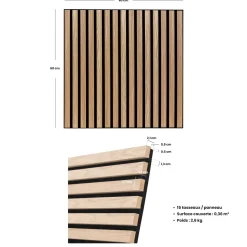 Lot de 2 panneaux décoratifs tasseaux bois Colva