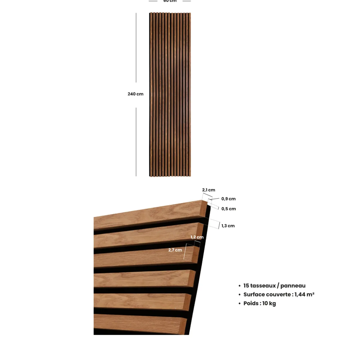 Panneau décoratif tasseaux bois Colva