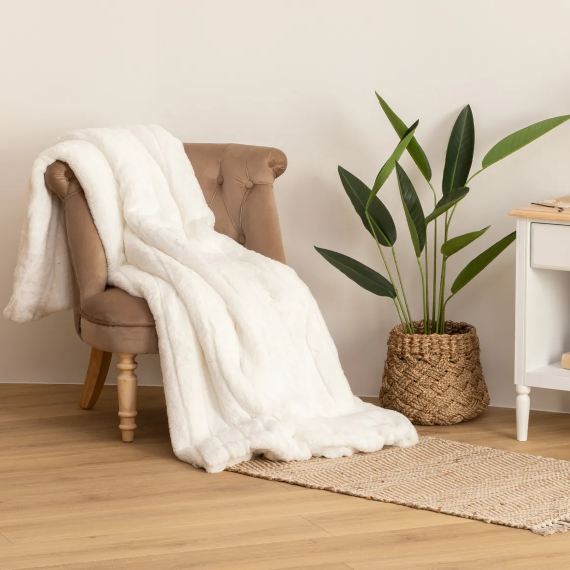 Plaid "Manoir" fausse fourrure