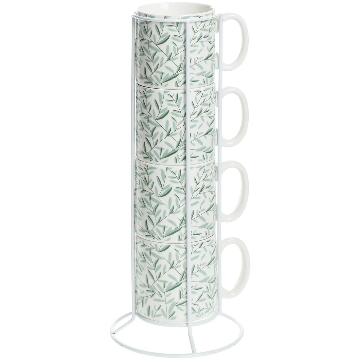 Rack 4 mugs "Floral green"