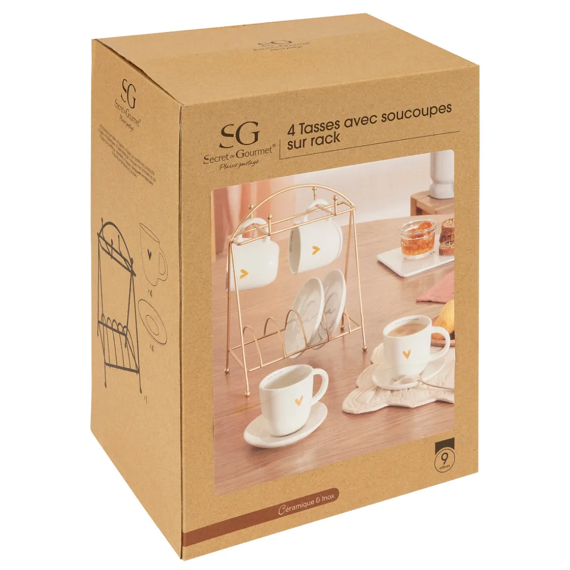 Rack 4 tasses "The floral"