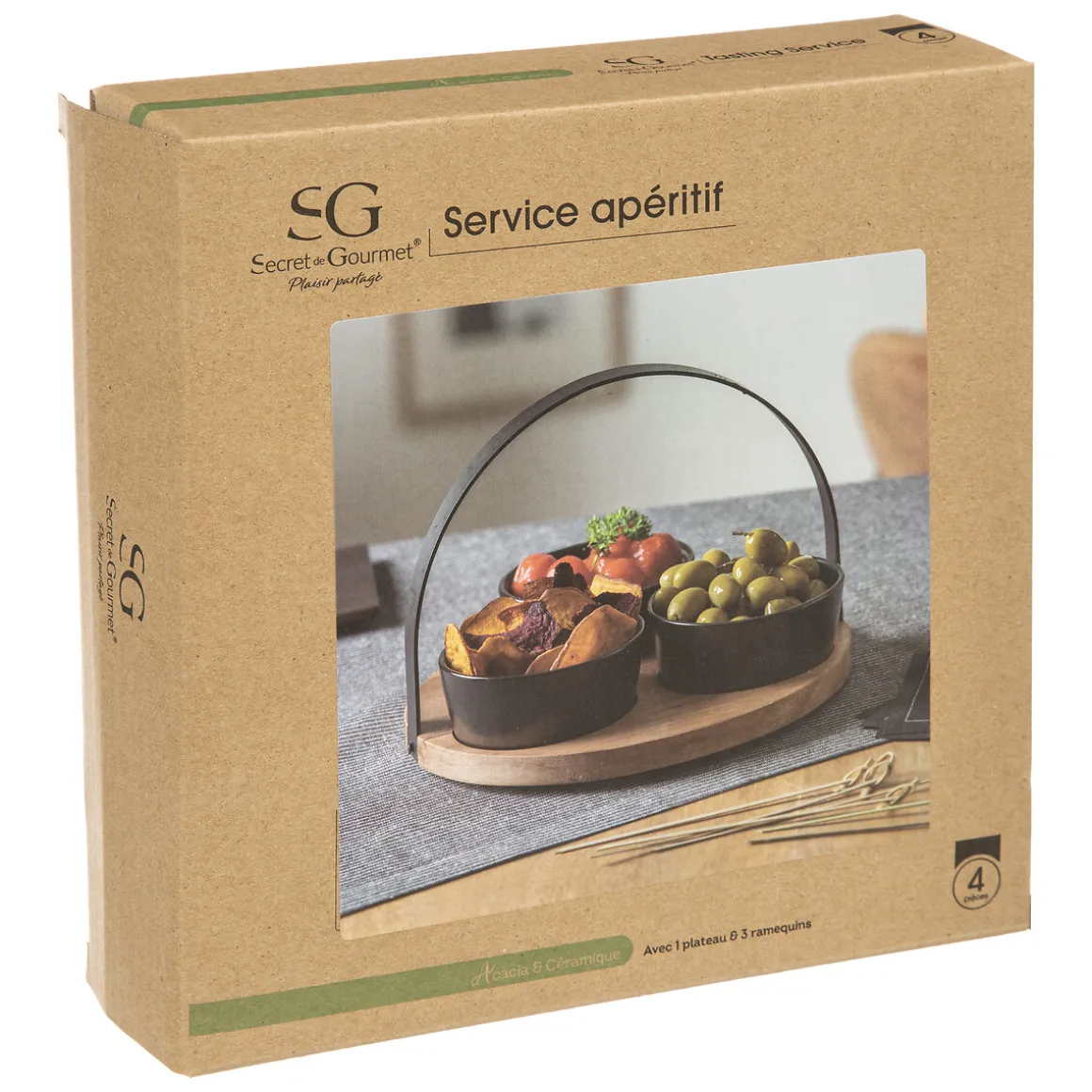 Service apéritif 4 pièces "Wild forest"