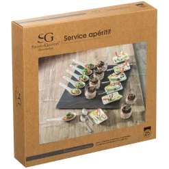 Service apéritif carré 25 pièces