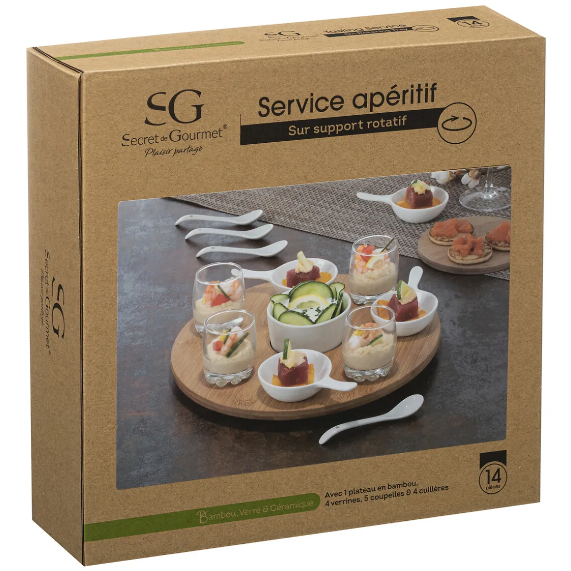Set apéritif tournant 14 pièces