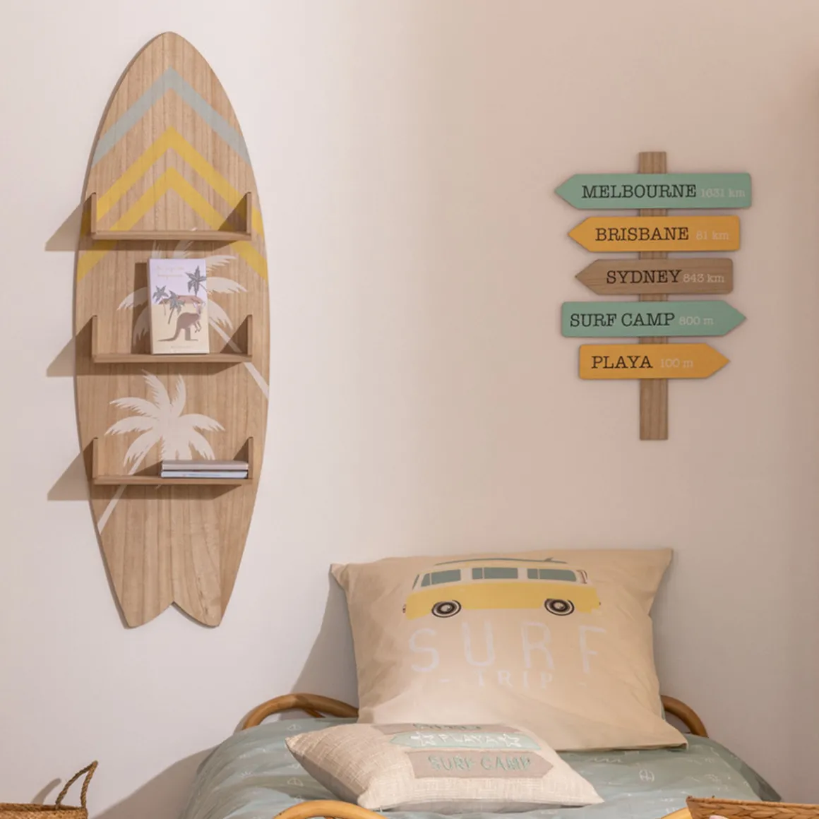 Étagère murale planche surf "Australie"