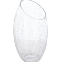 Vase bombé, verre craquelé
