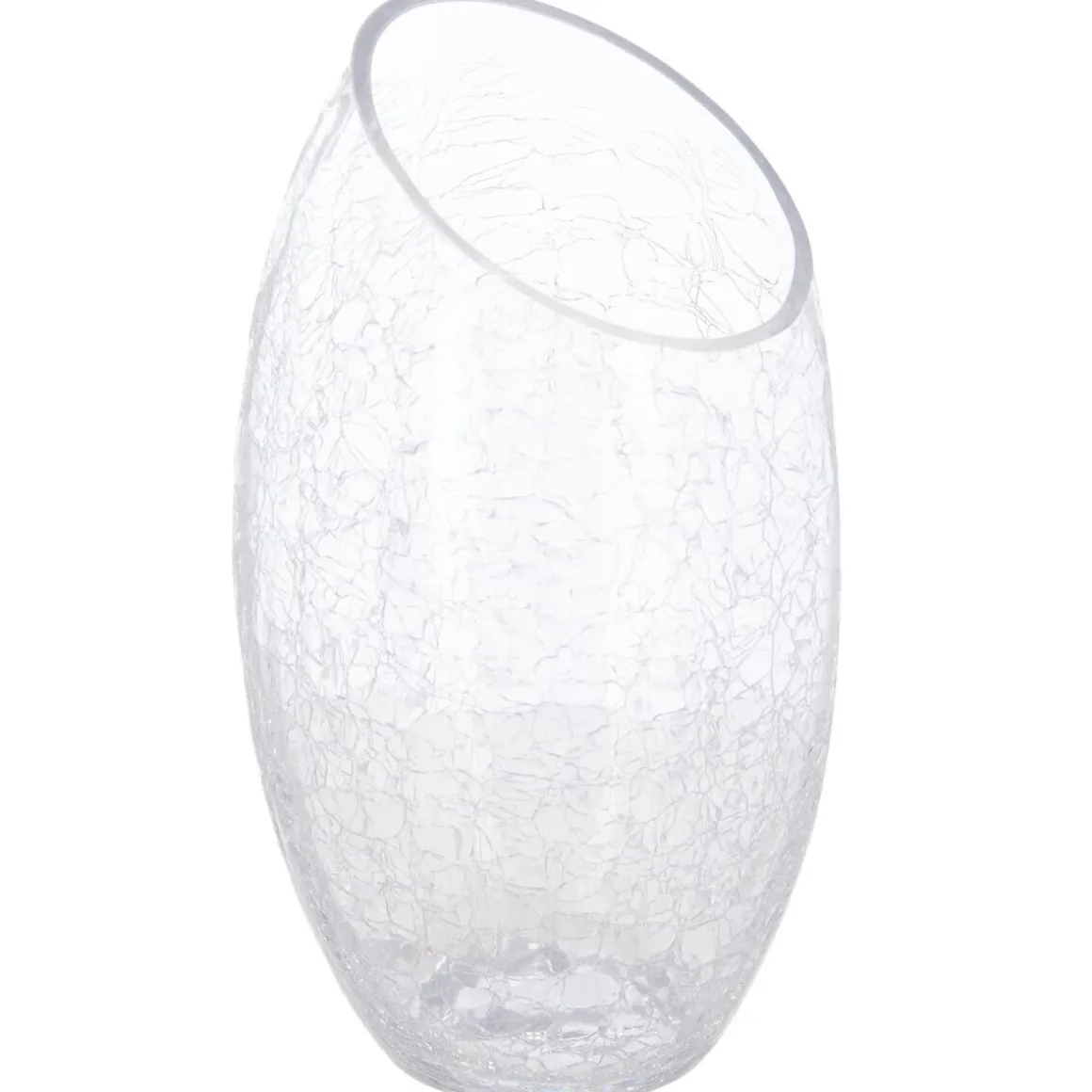 Vase bombé, verre craquelé