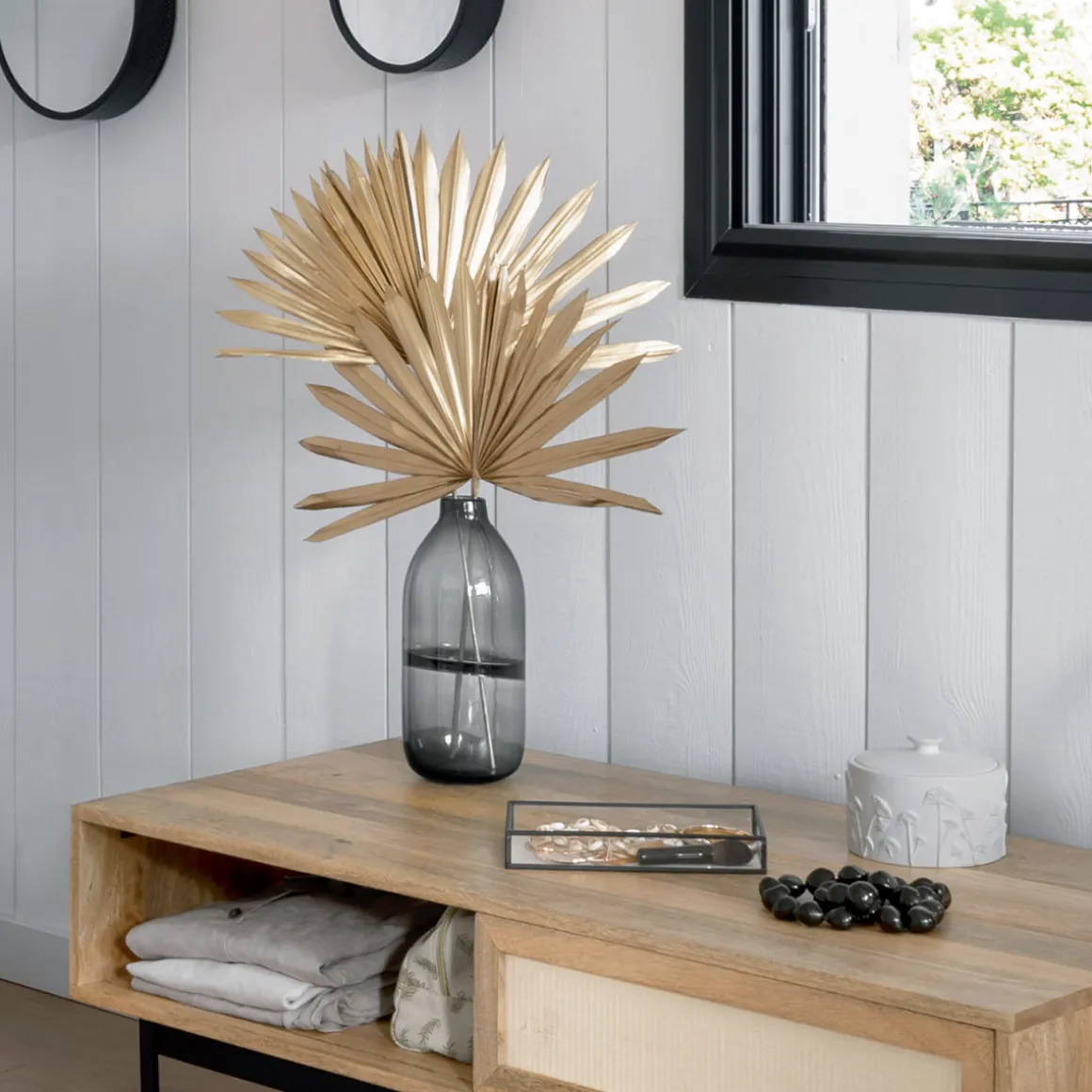 Vase plat "Line", verre